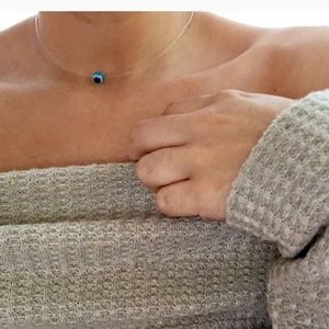 BLUE EVIL'S EYE CHOCKER SHORT NECKLACE